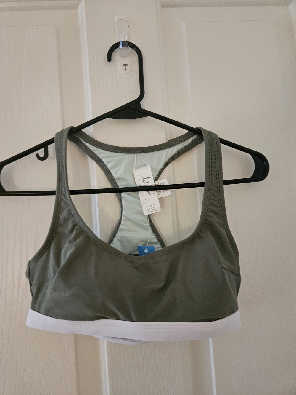 Cupshe Olive Green Racerback Bikini with White Band